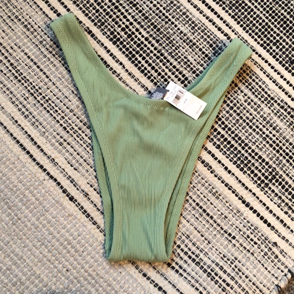 NWT high rise ultra cheeky ribbed swim bottoms